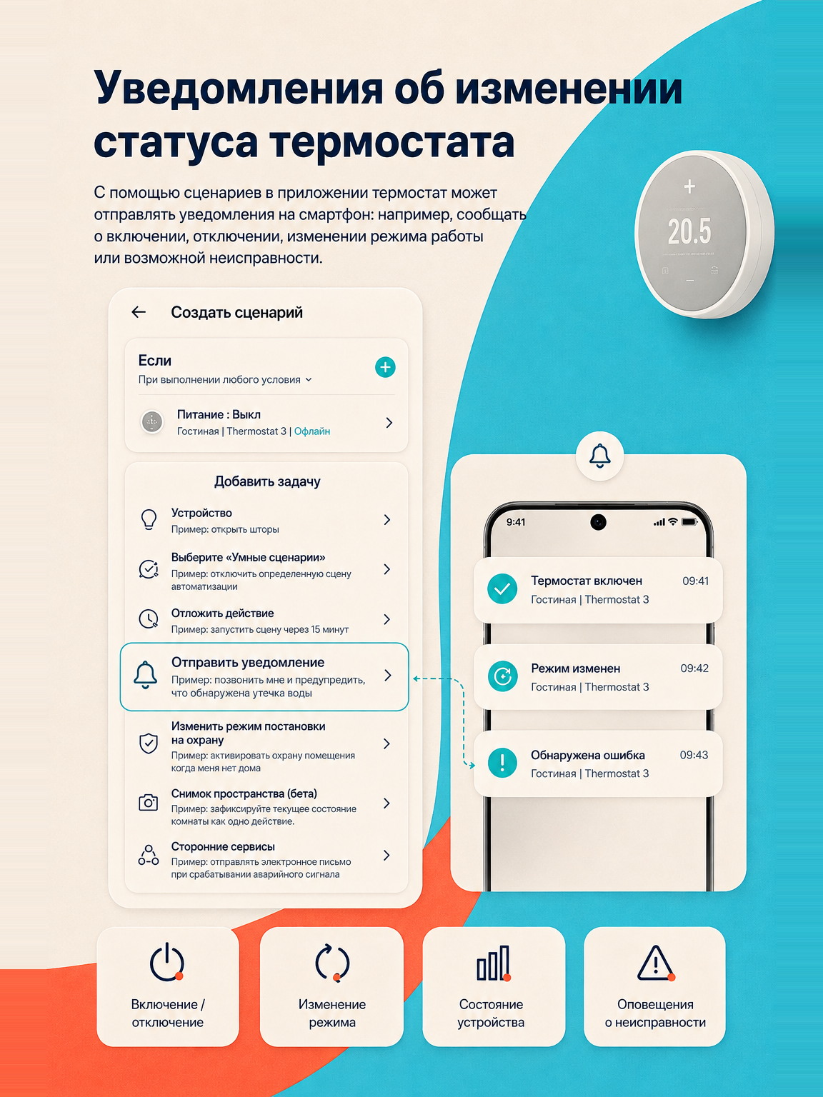 Терморегулятор SHTEIN 116 WIFI WHITE MIRROR, фото 6