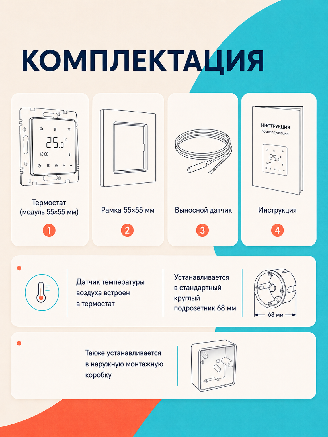 Терморегулятор SHTEIN 116 WIFI WHITE MIRROR, фото 8
